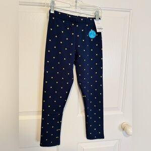Carter's Dark Blue Leggings with Gold Heart Accents